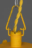 strella gepantsterde lamp geel e27 fitting bovenkant detail bevestiging