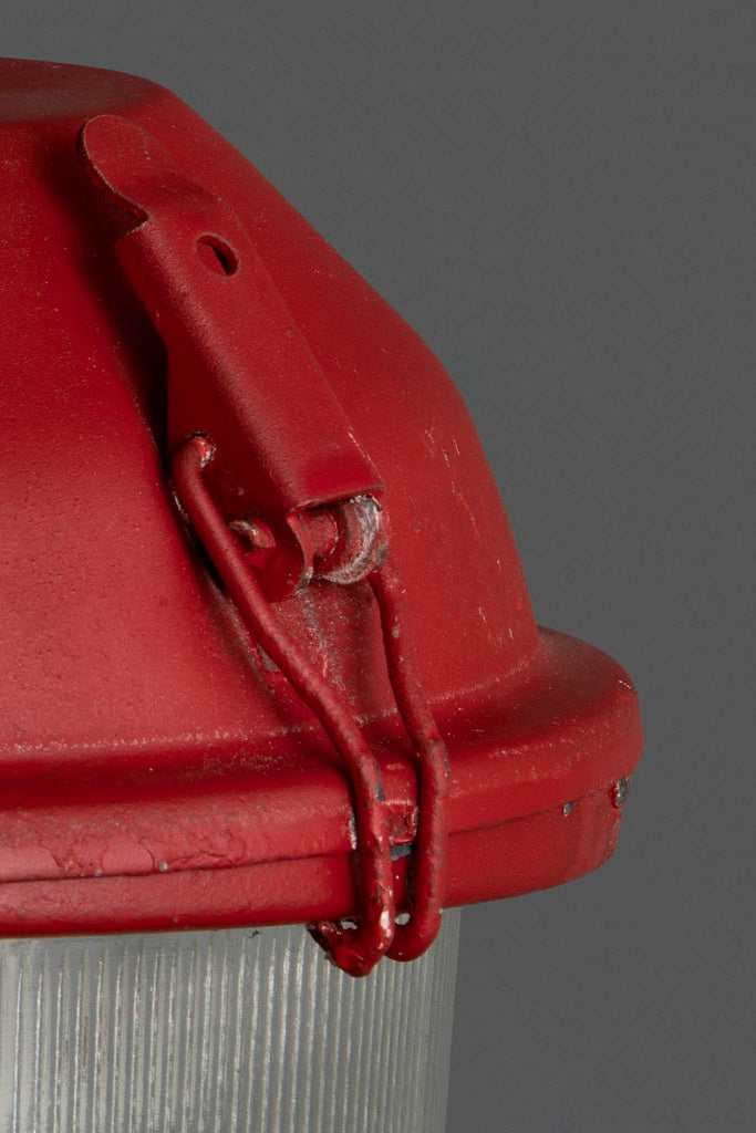 strella gepantsterde lamp rood e27 fitting bovenkant detail