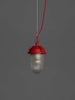 strella gepantsterde lamp rood e27 fitting voorkant