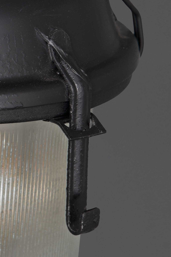 strella gepantsterde lamp zwart e27 fitting zijkant detail